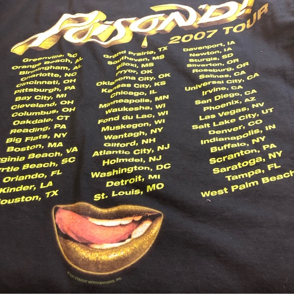 Poison 2007 Tour T-Shirt Double Sided XL Brett Michaels Band Tee - Picture 2 of 8